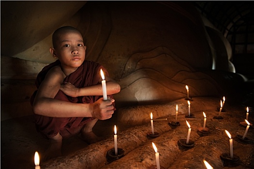 佛教,新信徒,烛光