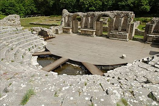 古老,剧院,发掘地,世界遗产,阿尔巴尼亚,欧洲