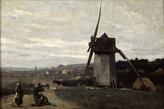 风车,19世纪,艺术家