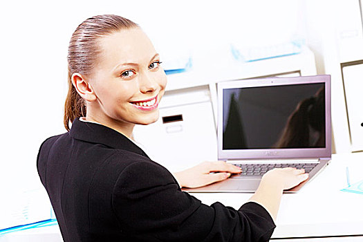 职业女性,工作,电脑,办公室