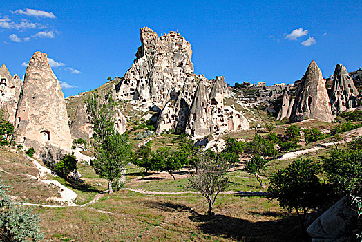 土耳其,中安那托利亚,卡帕多西亚,省,乌希萨尔,岩石构造