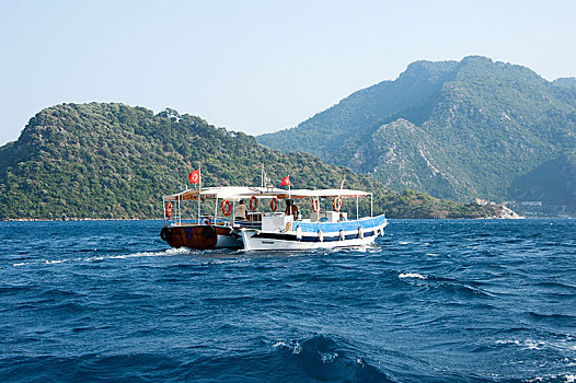 出租车,船,土耳其,爱琴海,穆拉,亚洲