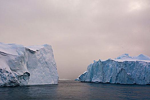 冰山,伊路利萨特冰湾,迪斯科湾,格陵兰
