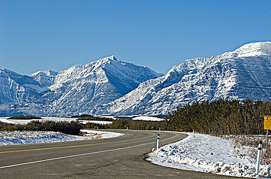 道路,瓦特顿湖国家公园,艾伯塔省,加拿大