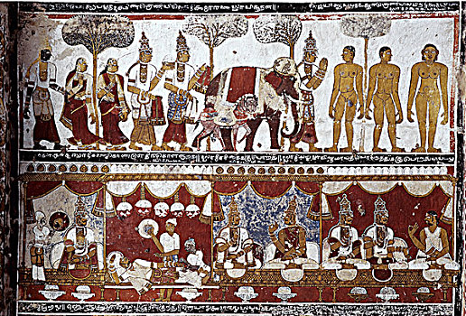 印度,泰米尔纳德邦,壁画,庙宇,15世纪
