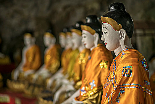 佛像,洞穴,庙宇,靠近,缅甸,亚洲