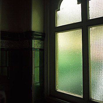 窗户,绿色,砖瓦,浴室,废弃,维多利亚,沐浴,曼彻斯特,英格兰