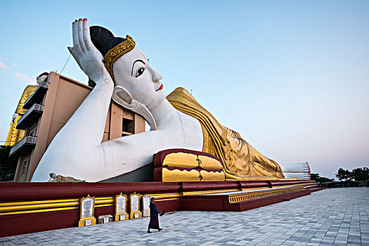 卧佛,雕塑,望濑,传说,区域,缅甸,亚洲