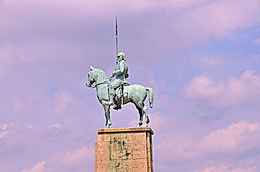 骑马雕像,计算,科隆,北莱茵-威斯特伐利亚,德国,欧洲