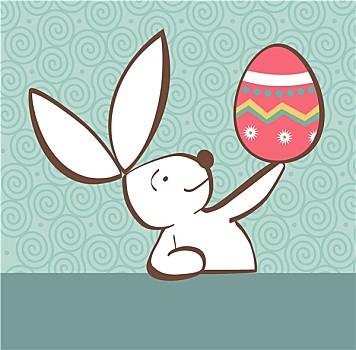 复活节兔子,涂绘,蛋