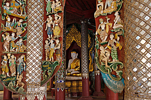 佛教,雕塑,瑞喜宫塔,蒲甘,曼德勒,区域,缅甸,大幅,尺寸