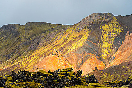 火山,早晨,亮光,南方,区域,冰岛,欧洲