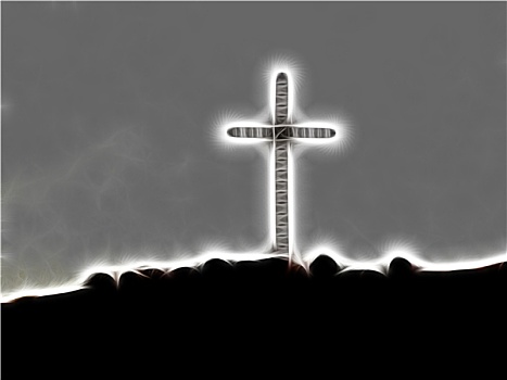 基督教,十字架,山,艺术