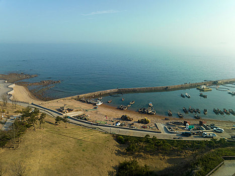 山东省青岛黄岛区海滨航拍图片