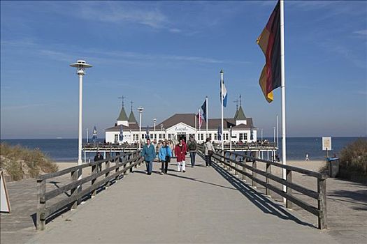 码头,阿尔贝克海滨,乌瑟多姆岛,梅克伦堡前波莫瑞州,德国