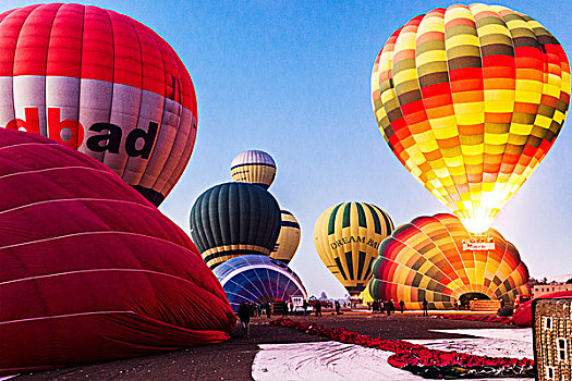 热气球,准备,飞行,西部,尼罗河,埃及