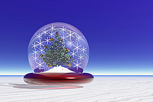 雪景球,冬季风景,电脑制图,圣诞节
