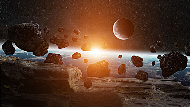 隕石,影響,星球,地球,太空