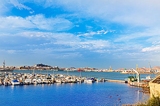 卡塔赫纳,穆尔西亚,港口,码头,地中海,西班牙