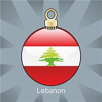 黎巴嫩,旗帜,圣诞节,形状