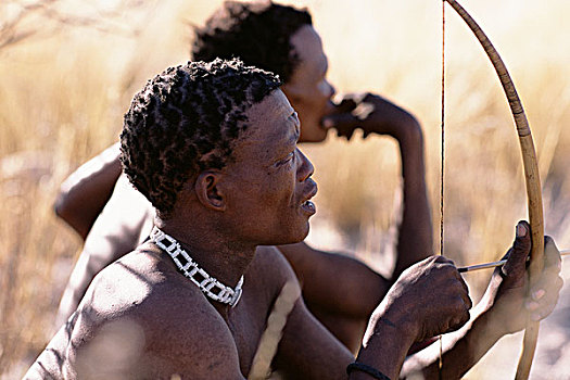 丛林原住民,猎人,弓箭,纳米比亚,非洲