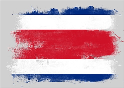 旗帜,哥斯达黎加,涂绘,画刷