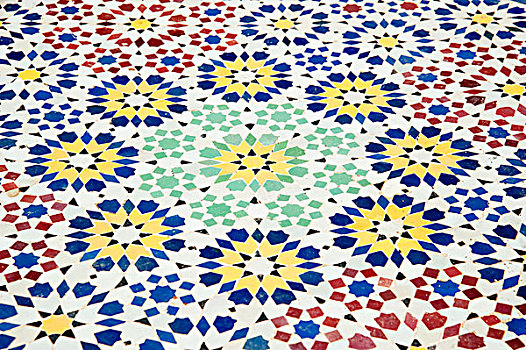 彩色,瓷砖,镶嵌图案,摩洛哥,北非,非洲
