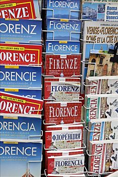 多样,书本,旅行指南,佛罗伦萨,游客,托斯卡纳,意大利,欧洲