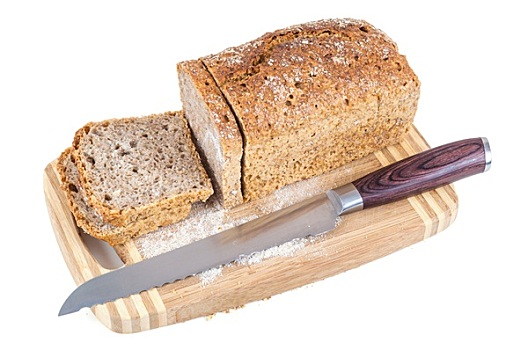切削,全麦面包,刀,案板