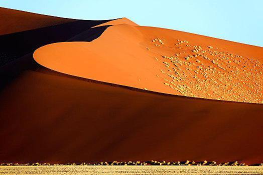 巨大,沙丘,晚上,亮光,索苏维来地区,纳米布沙漠,纳米比沙漠,公园,纳米比亚,非洲