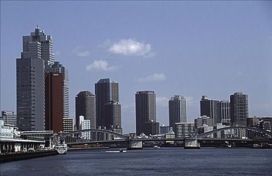 建筑,水岸,东京,日本