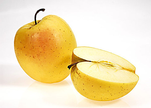 金色,苹果,水果,白色背景