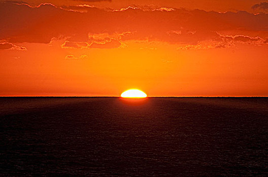 海洋,日落,基韦斯特,佛罗里达,美国
