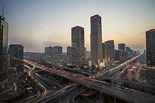 北京cbd地区夜景