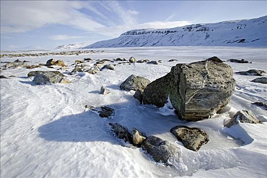 挪威,高,高原,冰冷,天气,状况,创作,生动,图案,表面,湖