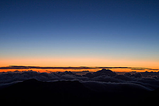 日出,高处,云,上面,毛伊岛,金星