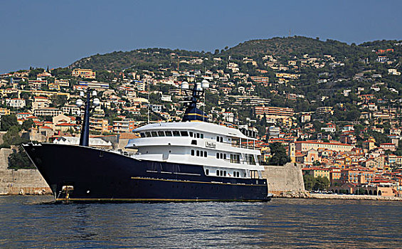 蓝色,船只,建造,皇家,长度,2002年,湾,维夫朗什,里维埃拉,法国,地中海,欧洲