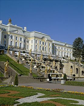 彼得宫,宫殿,彼得斯堡,俄罗斯