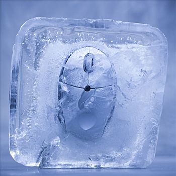 电脑鼠标,冰冻,冰块