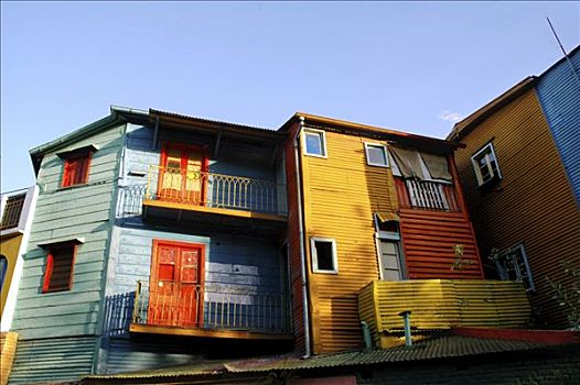 彩色,房子,街道,布宜诺斯艾利斯,阿根廷