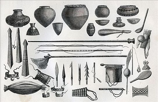 物体,陶器,武器,印第安人,秘鲁