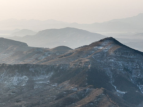 航拍沂蒙山区乡村风光