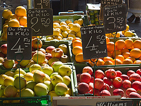 水果,展示,星期六,早晨,市场,日内瓦,瑞士