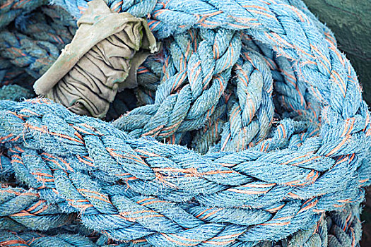 蓝色,航海,绳索,特写,背景,纹理