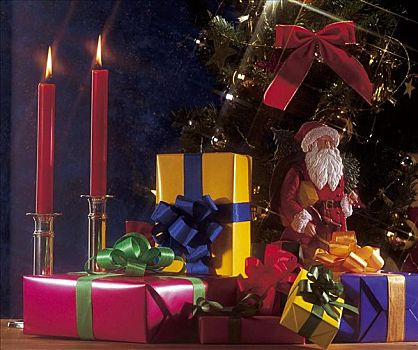 圣诞树,礼物,圣诞老人,圣诞节,分配