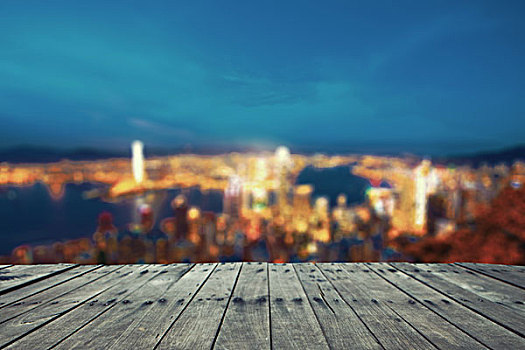 空,香港,城市,夜晚,背景