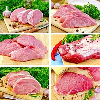 肉,猪肉,调味品,木板