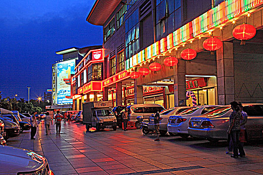 广东省江门市食市食街夜景