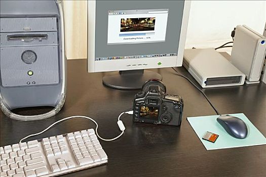 相機,聯系,電腦