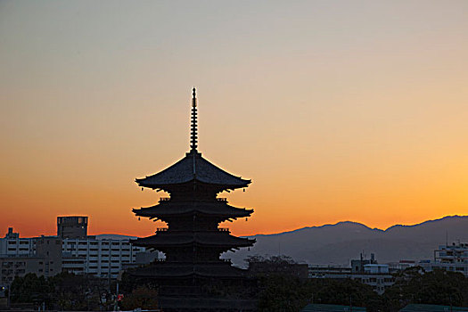日本,京都,日落